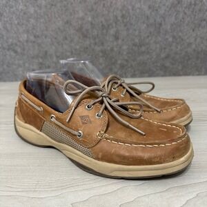 Sperry Top-Sider Intrepid Mens Sz 9 Brown Leather 2-Eye Boat Shoes STS22664